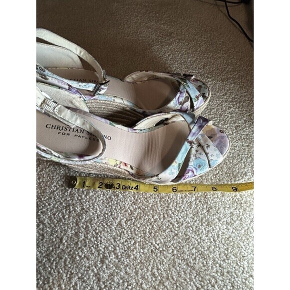 Christian Siriano Floral High Heel Wedge Open Toe Size 8 - Picture 9 of 10